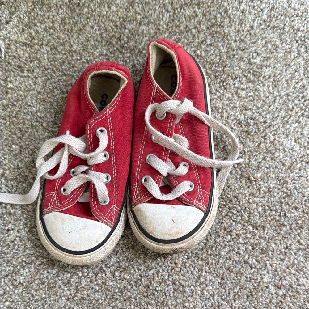 Converse Kids Red and White Sneakers